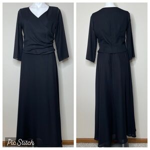 Elegant 2 Piece Black Evening Dress